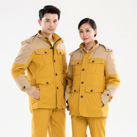 冬季工作服款式黄拼灰色MF20-4