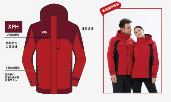 扬州乐宝纺织冲锋衣工作服设计定制方案(图2) 扬州乐宝纺织冲锋衣工作服设计定做方案(图2)