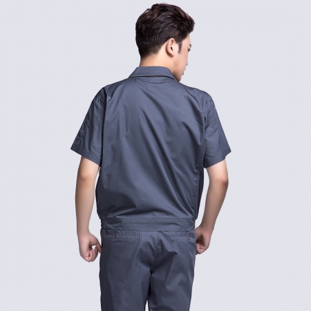 灰色春秋短袖工作服
