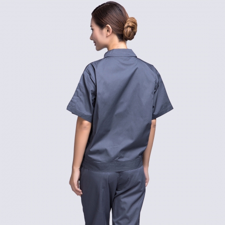 灰色春秋短袖工作服
